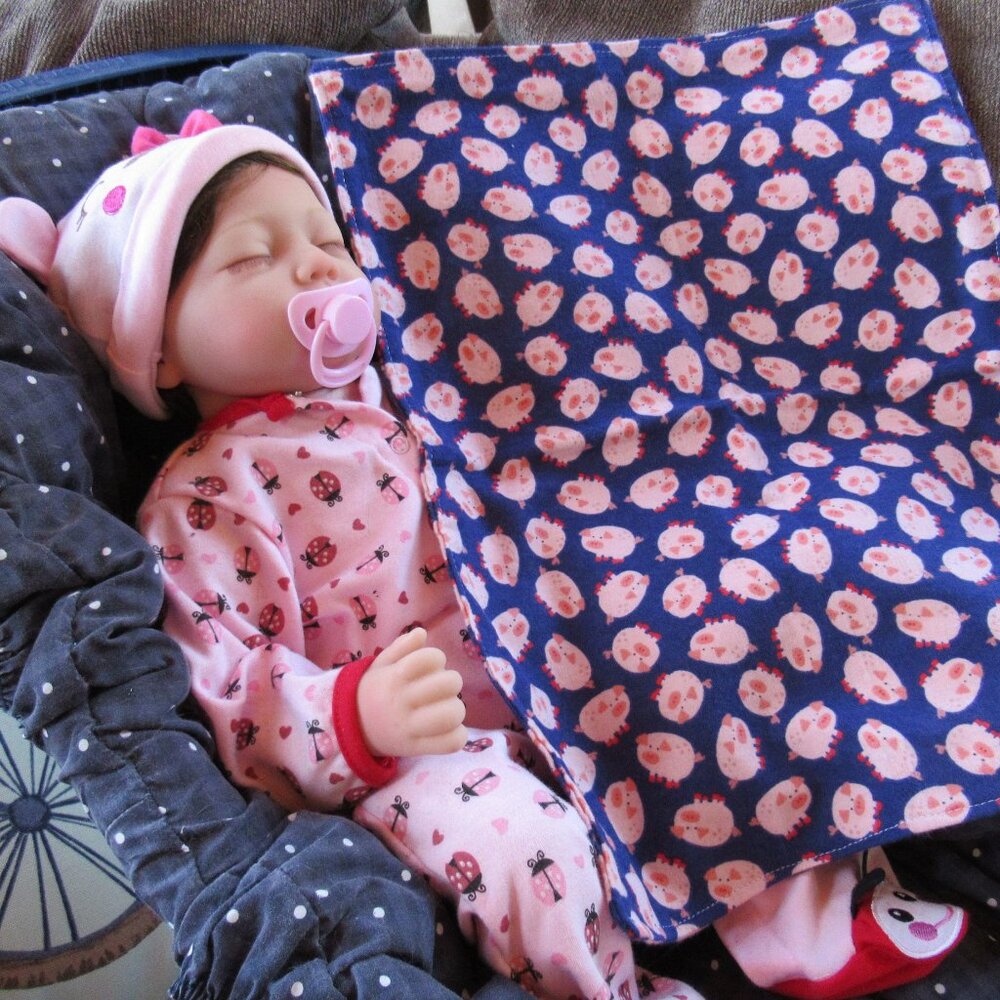 Baby burp cloth flannel burp rag changing pad pet mat nap blanket pig piggy farm